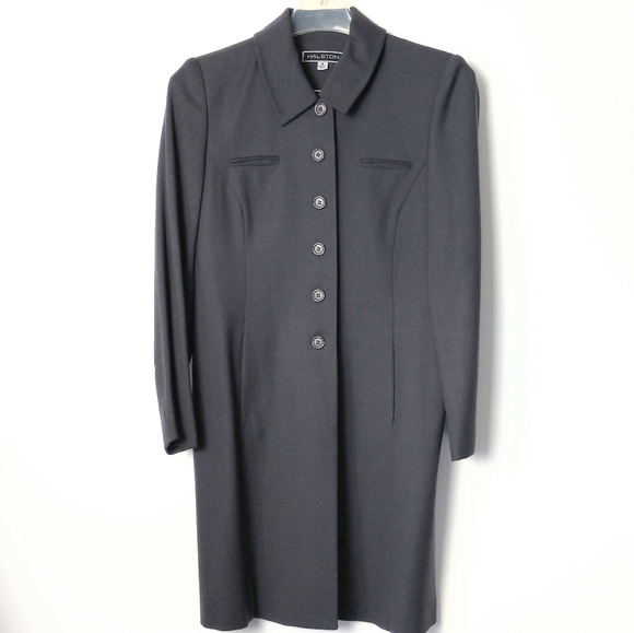 Vintage Pants - Vintage Halston Long Blazer Pantsuit Size 8